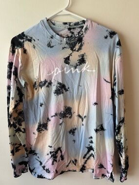 VS Pink Multicolor Tie Dye Long Sleeve Top XS